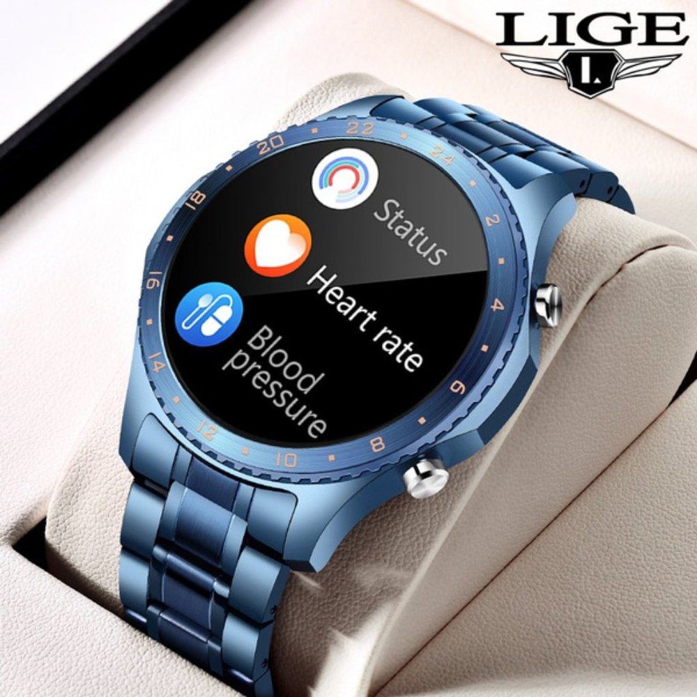 Men Smart Watch Lige LM Navy Blue New